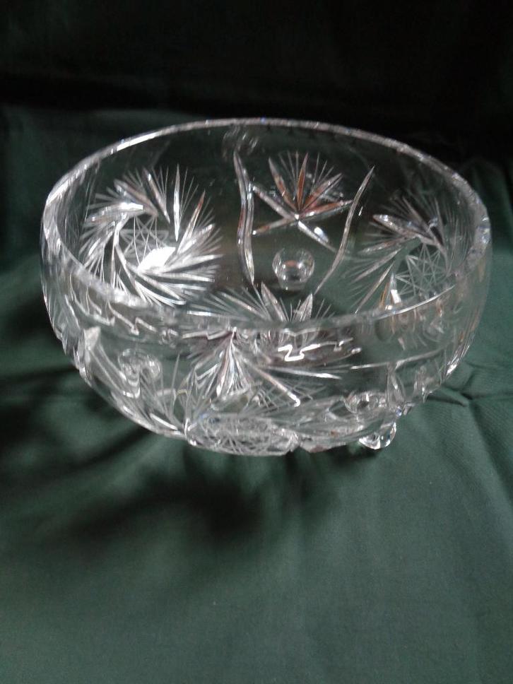 Kristallen schaal-vaasje-waxinehouder, Antiek en Kunst, Antiek | Glas en Kristal, Ophalen of Verzenden