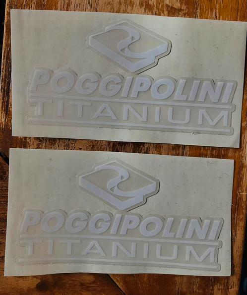 2 X Ducati - Poggipolini Titanium Sticker - Nieuw, Motoren, Accessoires | Stickers, Ophalen of Verzenden