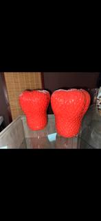 Aardbeien vazen set, Ophalen, Aardewerk of Porselein, Zo goed als nieuw, Minder dan 50 cm