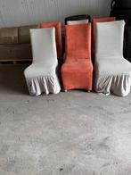 6 Eettafelstoelen op Wielen gratis afhalen, inclusief hoezen, Ophalen of Verzenden