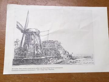 Tekening molen stond op de wallen in Amsterdam beschikbaar voor biedingen