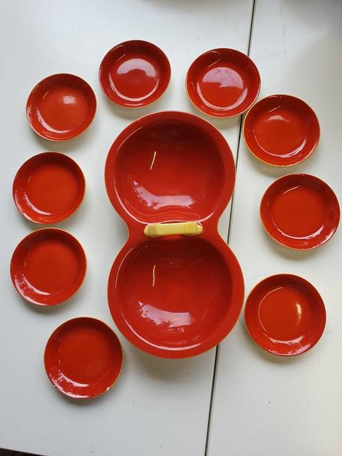 Antiek schalen petit fours set Gebruder Schoenau Schwaine, Antiek en Kunst, Antiek | Servies compleet, Ophalen of Verzenden