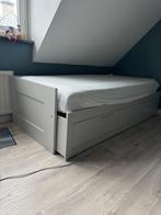 Uitschuifbaar Bed (200x85/160) + Ombouw + Matras, Huis en Inrichting, Ophalen, Verstelbaar, Eenpersoons, Wit