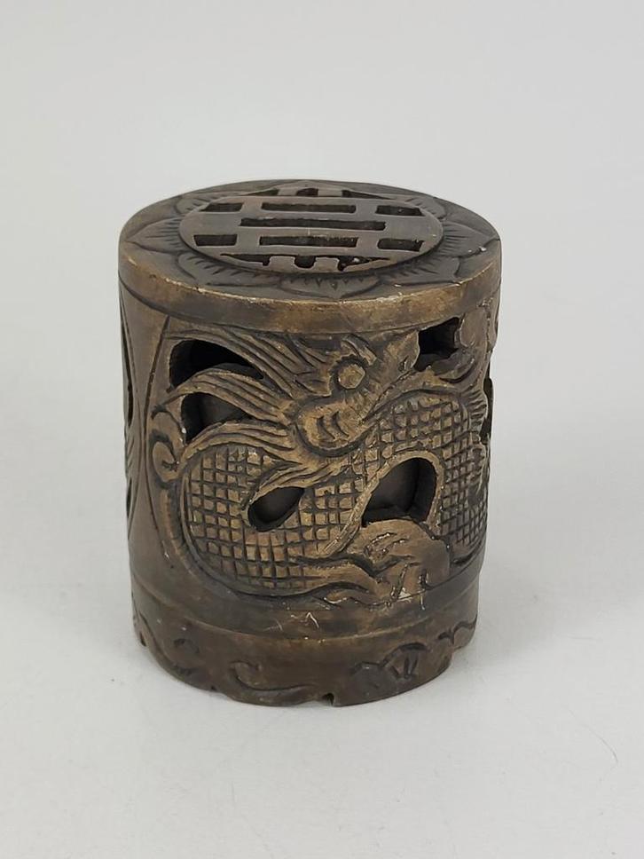 Oude Chinees Speksteen Censer met 'Dubbel Geluk' (囍), Antiek en Kunst, Kunst | Niet-Westerse kunst, Ophalen of Verzenden
