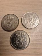 3x zilveren Gulden Juliana 1957 1971 1972 keurige uitgaven, Postzegels en Munten, Munten | Nederland, 1 gulden, Koningin Juliana