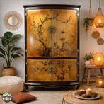 Vintage Chinese kast bladgoud, bloemen en vogels / oosters, Ophalen of Verzenden