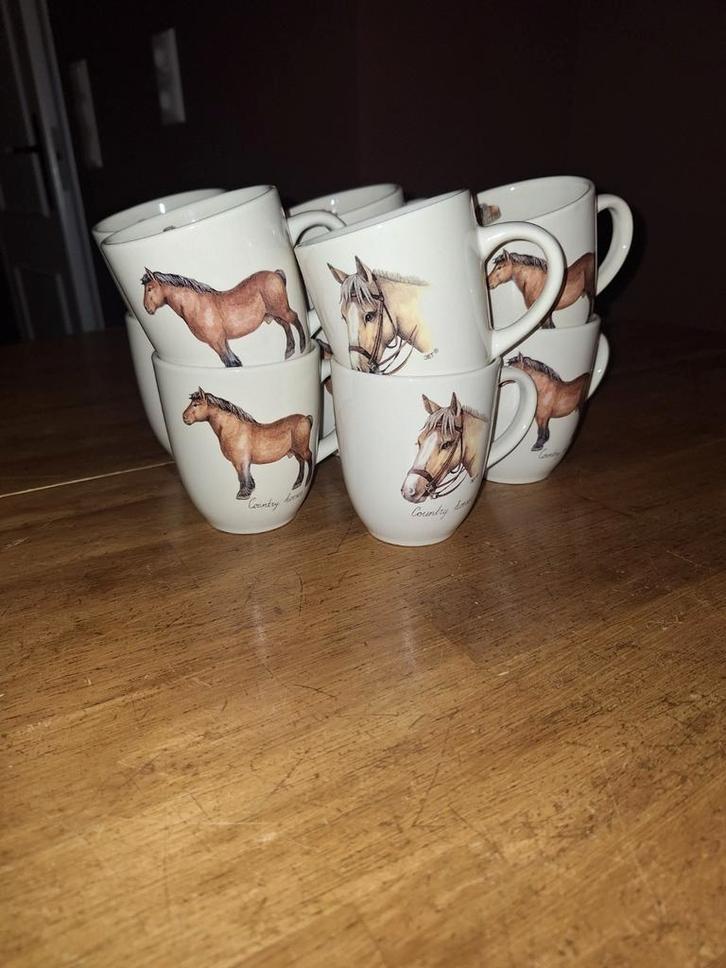 Jet ter steege country horses kopjes, Antiek en Kunst, Antiek | Servies compleet, Ophalen of Verzenden