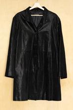 Cruse stoere lange echt leren suede jas met glimmers L 42, Kleding | Dames, Jassen | Winter, Zwart, Maat 42/44 (L), Ophalen of Verzenden
