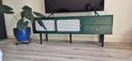 Stylish green TV stand with white rattan, Ophalen, 150 tot 200 cm, Zo goed als nieuw, Minder dan 100 cm