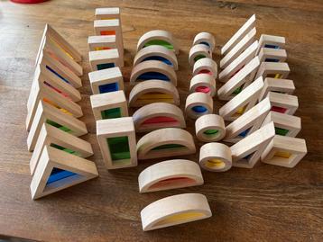 Playland Houten Blokken met Raampjes - 44 stuks beschikbaar voor biedingen