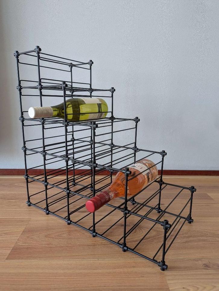 🟢 Modulair Vintage Wijnrek (Bijenkorf) - Jaren 80, Huis en Inrichting, Woonaccessoires | Wijnrekken, Gebruikt, Minder dan 50 cm