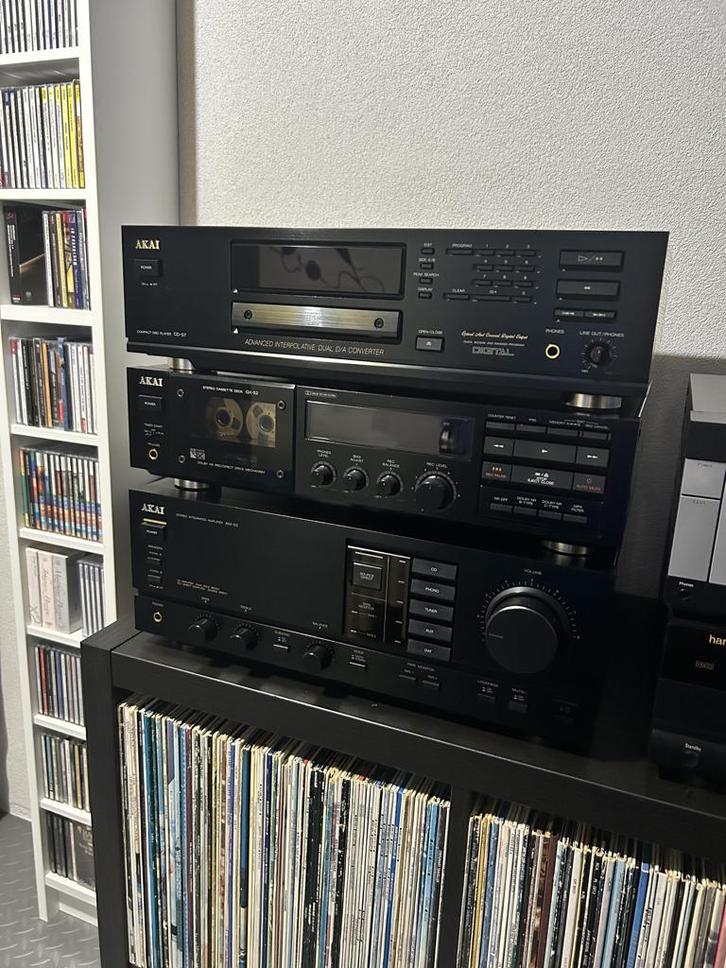 Akai Stereoset - In bijna nieuwstaat, Audio, Tv en Foto, Stereo-sets, Gebruikt, Cassettedeck, Cd-speler, Akai, Losse componenten