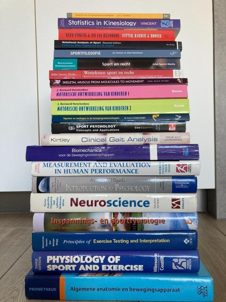 Compleet Studieboeken pakket Bewegingswetenschappen, Boeken, Studieboeken en Cursussen, Zo goed als nieuw, WO, Beta, Ophalen of Verzenden