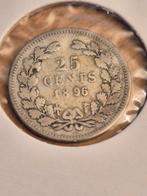 Zilveren 25 cent Wilhelmina 1896 zonder punt, Verzenden, Zilver, 25 cent, Koningin Wilhelmina
