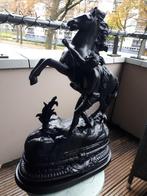 Mooi antiek paard met  menner zie beschrijving, Antiek en Kunst, Antiek | Koper en Brons, Ophalen