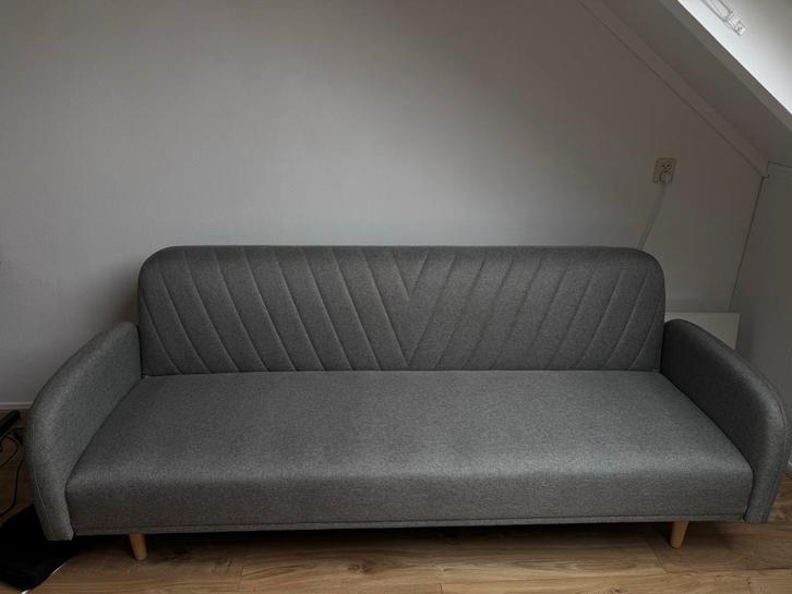 Grijze slaapbank - Tweepersoons, Huis en Inrichting, Banken | Sofa's en Chaises Longues, Zo goed als nieuw, Tweepersoons, 150 tot 200 cm