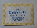 Café   RIJNVAART - BAR     Nieuwstraat   5   DORDRECHT, Verzenden, Zo goed als nieuw, Luciferdoosjes of -merken
