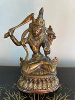 Antieke vergulde, bronzen Boeddha Manjushri., Verzenden