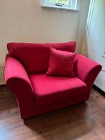 Rode Loveseat Fauteuil, Ophalen, Gebruikt, Stof, 75 tot 100 cm