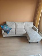 Grijze ribfluweel/corduroy Hoekbank, Ophalen, 150 tot 200 cm, Hoekbank, 75 tot 100 cm