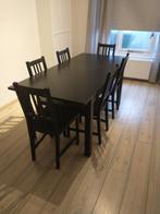 ikea Bjursta eettafel met 6 stoelen, 200 cm of meer, 50 tot 100 cm, Gebruikt, Rechthoekig