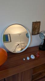 Vintage White Wooden Mirror / Spiegel Pieterman, Huis en Inrichting, Minder dan 50 cm, Gebruikt, Rond, Ophalen of Verzenden