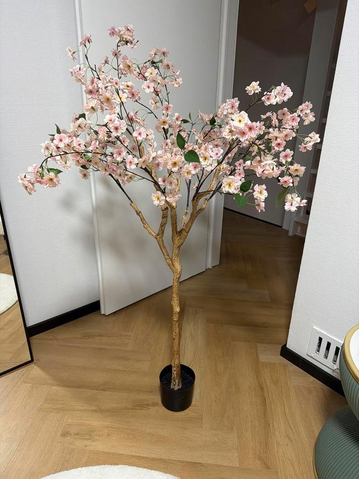 Kunstmatige Kersenbloesem Boom - 130cm, Huis en Inrichting, Kamerplanten, Overige soorten, 100 tot 150 cm, Bloeiende kamerplant