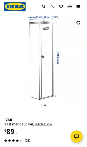 IKEA IVAR Kast met Deur - Wit - afbeelding 2