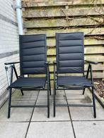 2 verstelbare zwarte tuinstoelen - Nieuw in doos, Tuin en Terras, Tuinstoelen, Ophalen, Nieuw, Metaal, Verstelbaar