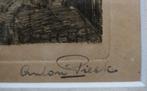 Originele ets Anton Pieck Muurhuizen Amersfoort 1916, Antiek en Kunst, Kunst | Etsen en Gravures, Ophalen of Verzenden