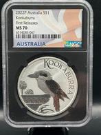 1oz kookaburra 2022 NGC MS70 - .9999 zilver, Ophalen of Verzenden, Zilver