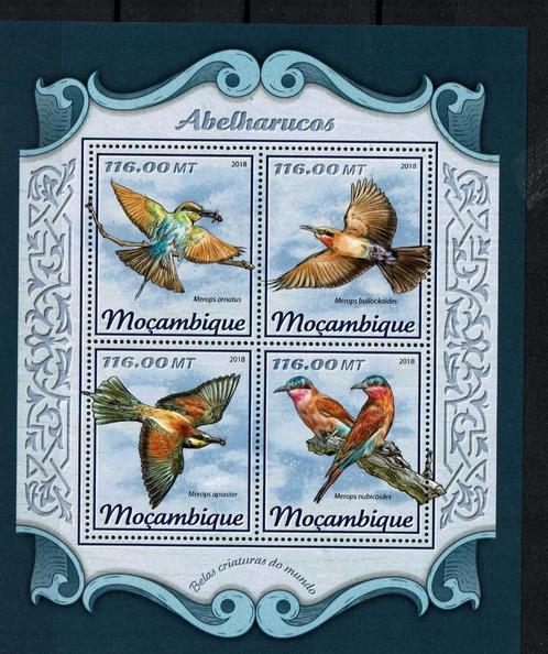 mocambique 2018 pf blok bijeneters vogels birds 2, Postzegels en Munten, Postzegels | Thematische zegels, Postfris, Dier of Natuur