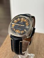 Enicar herenhorloge vintage, Sieraden, Tassen en Uiterlijk, Seiko, Leer, Staal, Ophalen of Verzenden