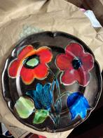 Vintage Keramiek Bord met Bloemmotief, Antiek en Kunst, Ophalen of Verzenden