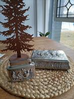 Tabaksdoos + aansteker (verzilverd), Ophalen of Verzenden, Gebruikt, Tabaksdoos of Verpakking