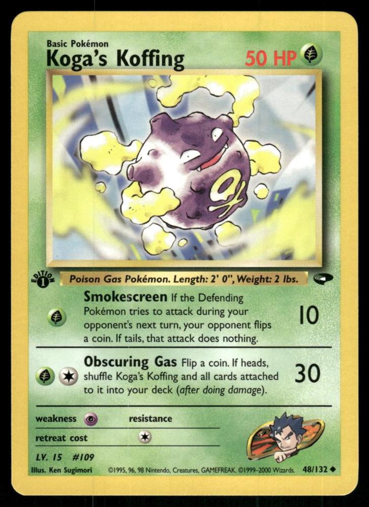 Koga's Koffing 48/132 - Gym Challenge (1st edition), Hobby en Vrije tijd, Verzamelkaartspellen | Pokémon, Gebruikt, Verzenden