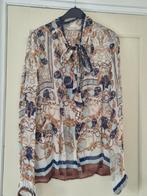 Blouse van Summum beige, blauw, bruin en goud details. Maat, Kleding | Dames, Rokken, Summum Woman, Bruin, Maat 42/44 (L), Ophalen of Verzenden