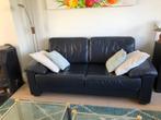 Mooie Deense design 2,5 zitsbank Skalma in donkerblauw leder, 150 tot 200 cm, Tweepersoons, Ophalen of Verzenden, Zo goed als nieuw