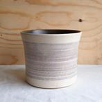 Vintage West Germany bloempot grijs ecru, Rond, Binnen, Ophalen of Verzenden, Zo goed als nieuw