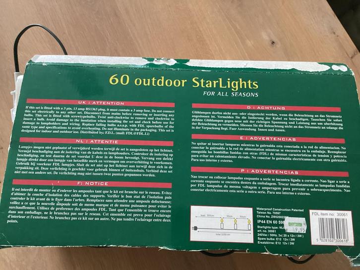 Starlights Kerstverlichting Buiten (IP44), Diversen, Kerst, Gebruikt, Ophalen