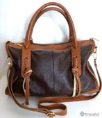 Italiaanse leren tas - dames schoudertas - handtas 100% leer, Ophalen of Verzenden, Zo goed als nieuw, Bruin, Handtas