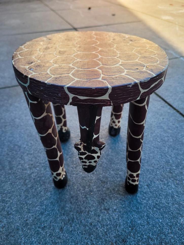 Leuk Giraffe Krukje - Klein, Huis en Inrichting, Stoelen, Gebruikt, Eén, Hout, Bruin, Ophalen