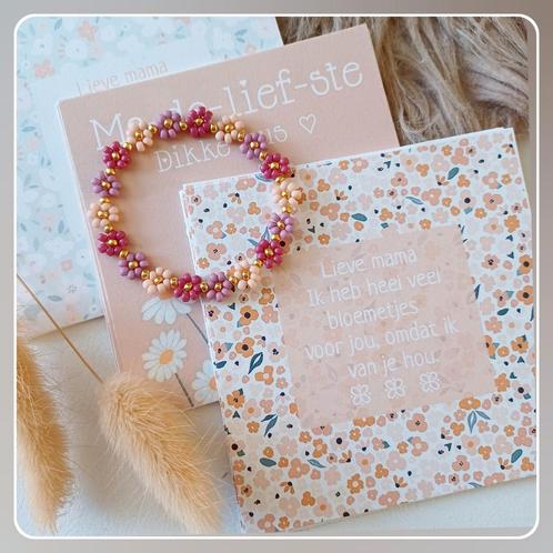 Nieuw! Moederdagtip. Kaartje met madeliefjes armbandje, Sieraden, Tassen en Uiterlijk, Armbanden, Nieuw, Ophalen of Verzenden