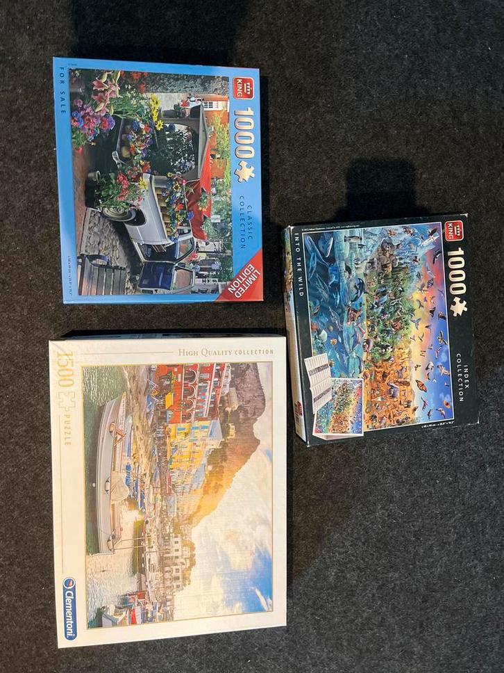 Puzzel Collectie - 3 Stuks, Hobby en Vrije tijd, Denksport en Puzzels, Zo goed als nieuw, Legpuzzel, Meer dan 1500 stukjes, Ophalen of Verzenden