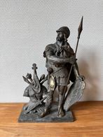 Antiek Beeld van Krijger in Zamac/Legering, 19e Eeuws, Antiek en Kunst, Ophalen of Verzenden