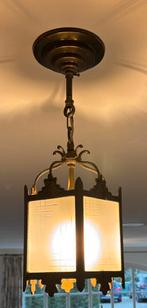 Antieke hanglamp, Huis en Inrichting, Lampen | Kroonluchters, Ophalen, Zo goed als nieuw, Glas