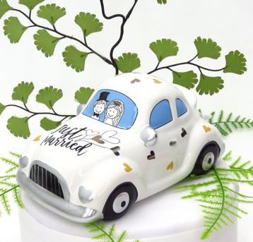 Zeer mooie 'Just Married' auto spaarpot taarttopper. beschikbaar voor biedingen