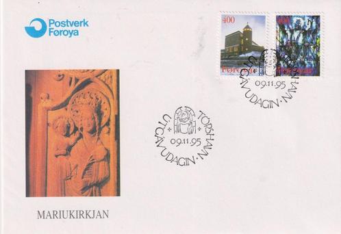 Foroyar 1995 Sa114 Kerstmis Kerk, Postzegels en Munten, Postzegels | Eerstedagenveloppen, Onbeschreven, Europa, Ophalen of Verzenden