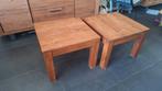 2 Teakhouten Bijzettafeltjes, Minder dan 45 cm, Minder dan 55 cm, Gebruikt, Ophalen of Verzenden