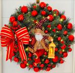 Grote kerstkrans met de Kerstman en lantaarn. (60cm), Ophalen of Verzenden, Nieuw